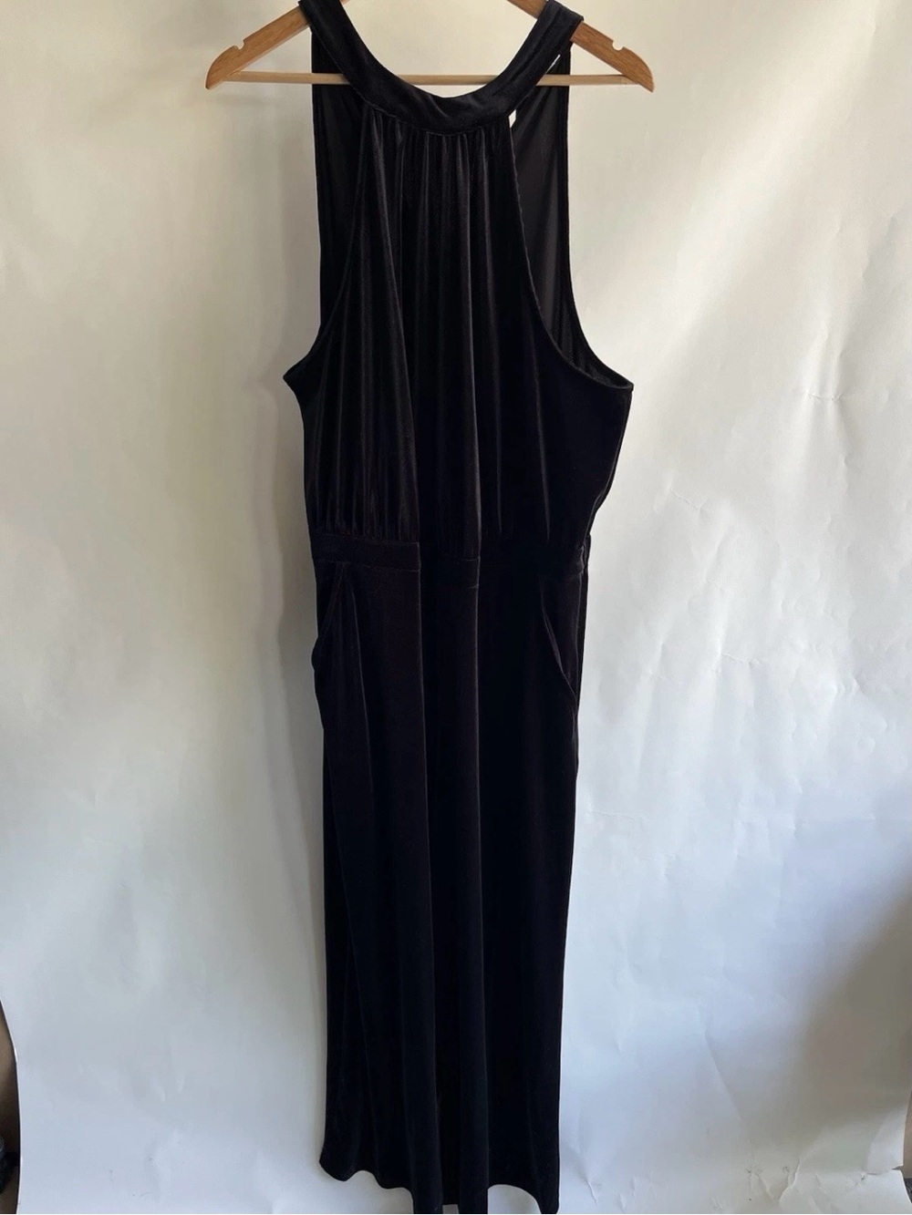 A New Day Jumpsuit Pantsuit One Piece Sleeveless Tie Velvet Velour Sz XXL Women